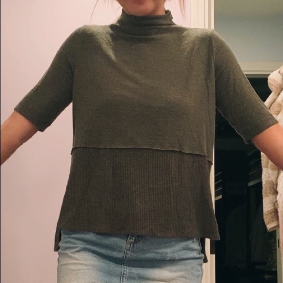 Michael Stars Green Sweater Turtleneck - Picture 3 of 5